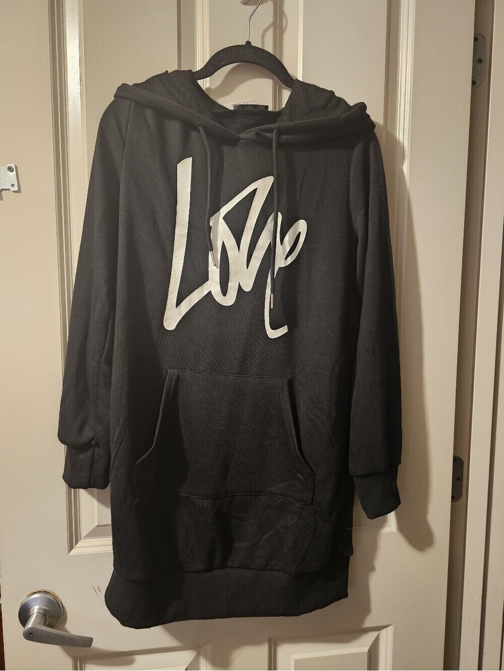 PrettyGarden Black 'Love' Hoodie Dress S